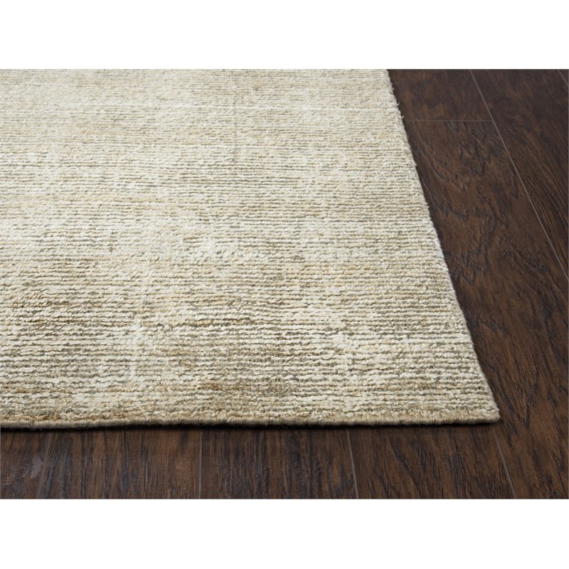 Alora Decor Demure 8' x 10' Solid Beige/Beige Hand-Loomed Area Rug