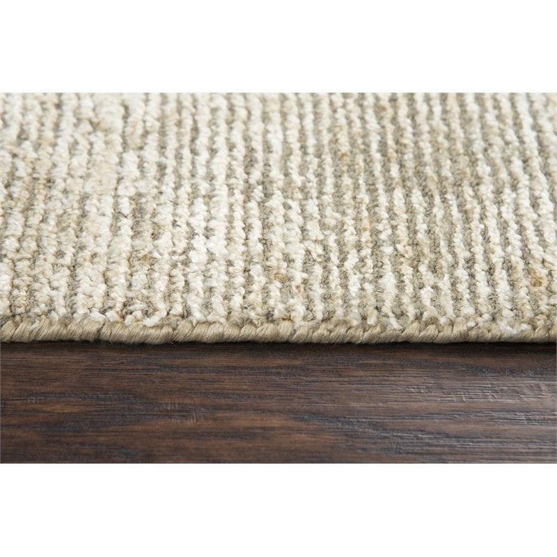 Alora Decor Demure 9' x 12' Solid Beige/Beige Hand-Loomed Area Rug