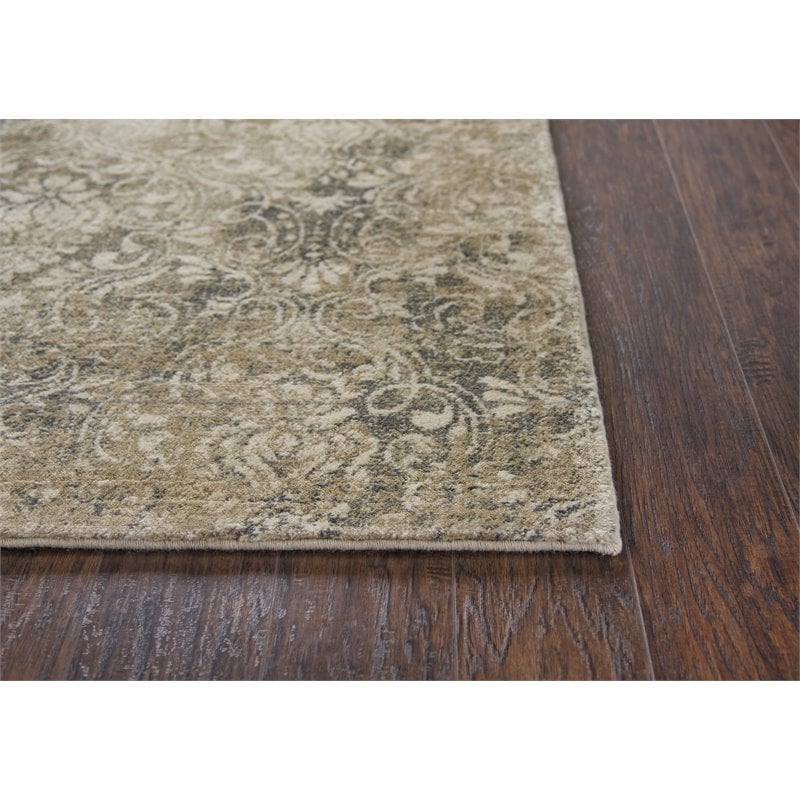 Alora Decor Euphoria 5' x 8' Damask Beige/Gray/Rust/Blue Hybrid Area Rug