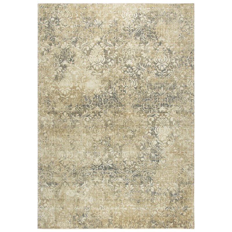 Alora Decor Euphoria 5' x 8' Damask Beige/Gray/Rust/Blue Hybrid Area Rug
