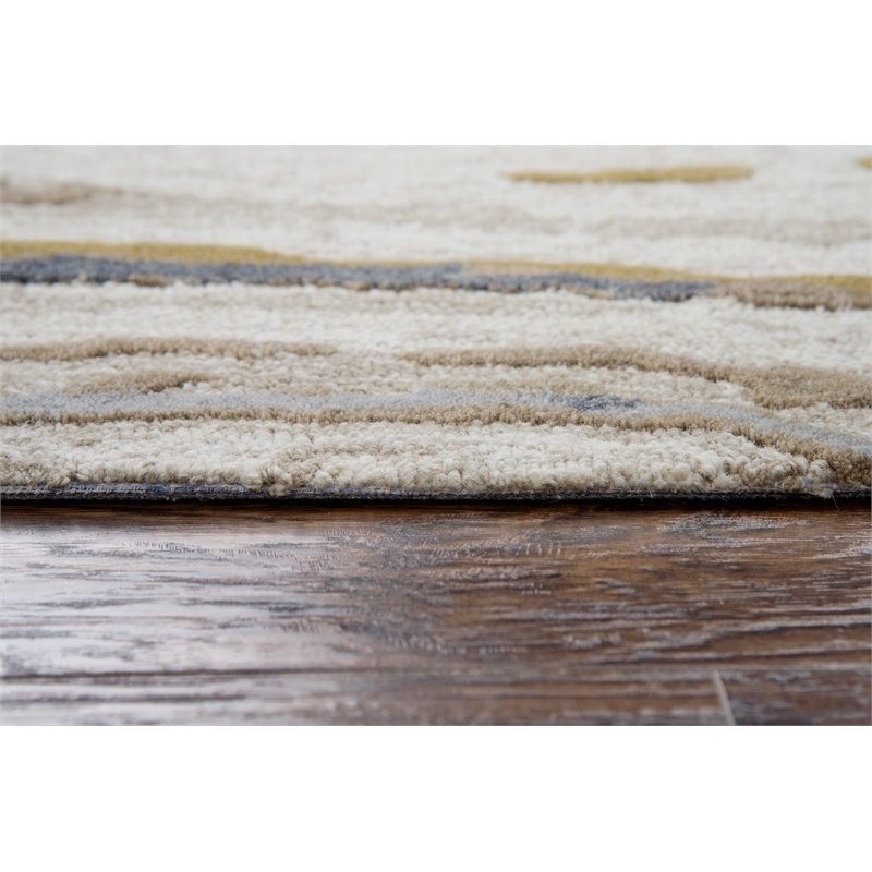 Alora Decor Flare 5' x 8' Beige/Blue/Grey/Taupe/Gold Hand-Tufted Area Rug