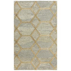 Alora Decor Honey 5'x7'6&quot Geometric Beige/Ivory Hand-Tufted Area Rug