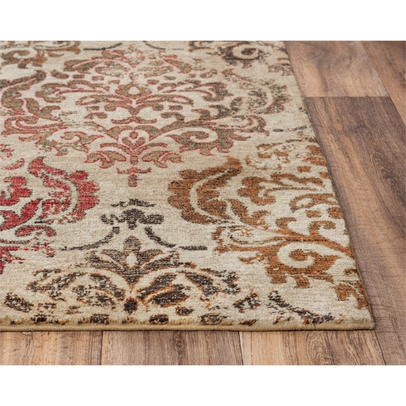 Alora Decor Euphoria 9' x 12' Beige/Brown/Beige/Brown/Rust Hybrid Area Rug