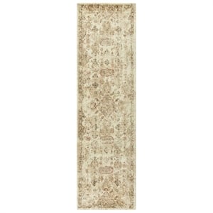 Alora Decor Euphoria 2'6&quot x 10' Distress Beige/Brown/Rust Hybrid Area Rug