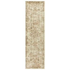 Alora Decor Euphoria 2'6&quot x 8' Medallion Distress Beige/Brown/Rust Hybrid Rug