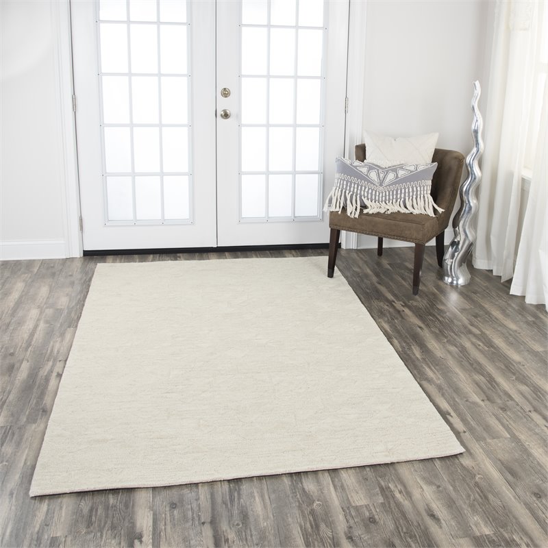 Alora Decor Emerson 5' x 8' Diamond Beige/Gray/Rust/Blue Hand-Tufted Area Rug