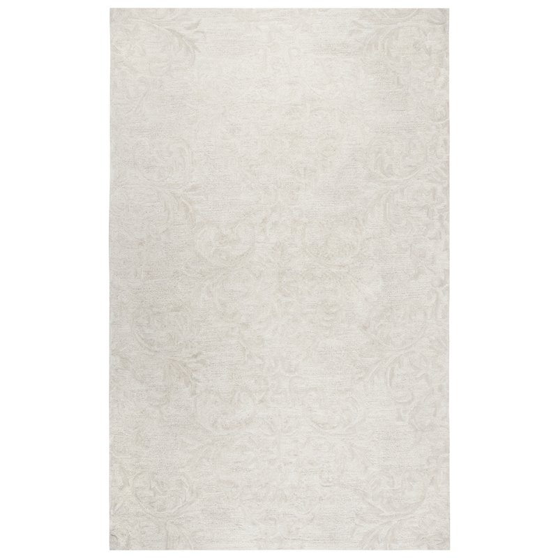 Alora Decor Emerson 5' x 8' Damask Beige/Gray/Rust/Blue Hand-Tufted Area Rug