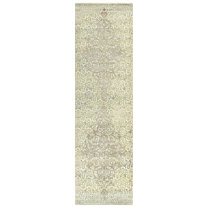Alora Decor Essential 2'6&quot x 10' Medallion/Scroll Beige/Ivory Hybrid Area Rug