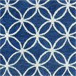 Alora Decor Holland 8' Round Geometric Blue/Ivory Hand-Tufted Area Rug