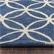 Alora Decor Holland 8' Round Geometric Blue/Ivory Hand-Tufted Area Rug