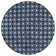 Alora Decor Holland 8' Round Geometric Blue/Ivory Hand-Tufted Area Rug