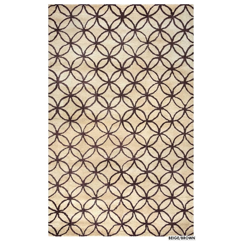 Alora Decor Holland 8' x 10' Geometric Blue/Ivory Hand-Tufted Area Rug