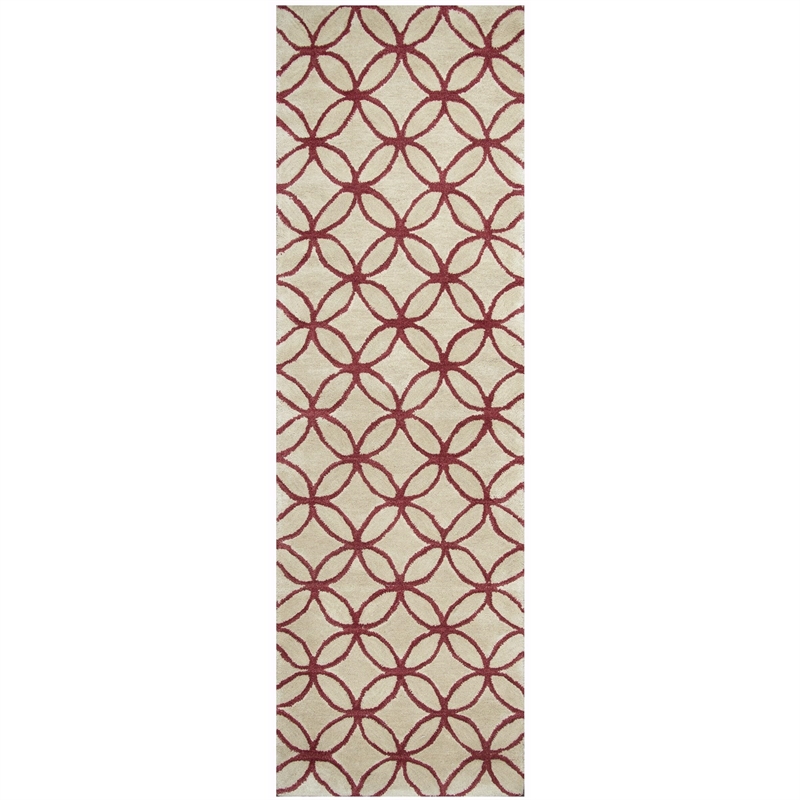 Alora Decor Holland 8' x 10' Geometric Blue/Ivory Hand-Tufted Area Rug
