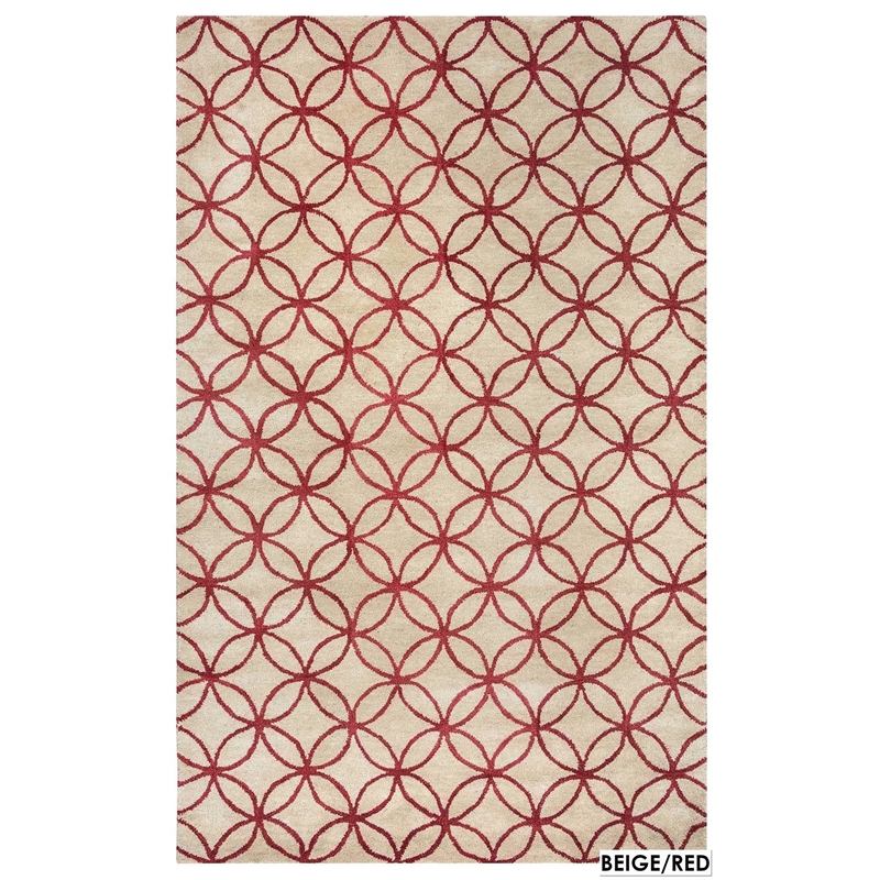 Alora Decor Holland 3' x 5' Geometric Blue/Ivory Hand-Tufted Area Rug