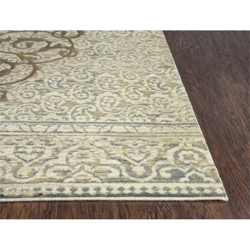 Alora Decor Essential 8' x 10' Medallion/Scroll Beige/Ivory Hybrid Area Rug