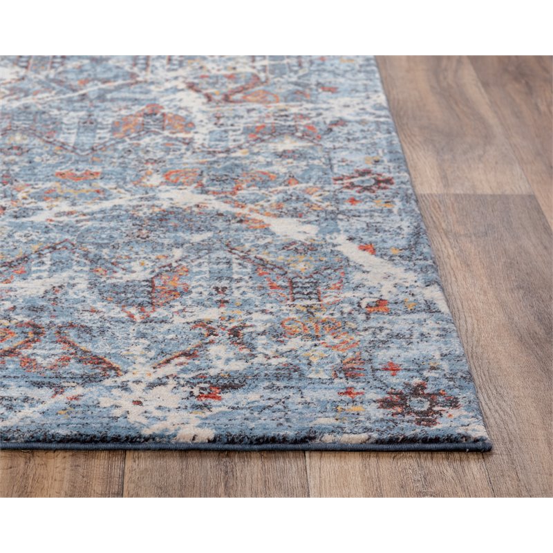 Alora Decor Infinity 9' x 12' Classical Blue/Beige/Ivory Hybrid Area Rug