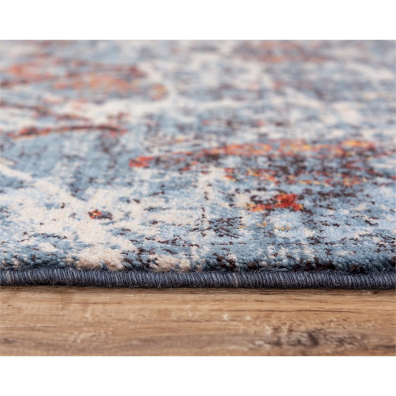 Alora Decor Infinity 9' x 12' Classical Blue/Beige/Ivory Hybrid Area Rug