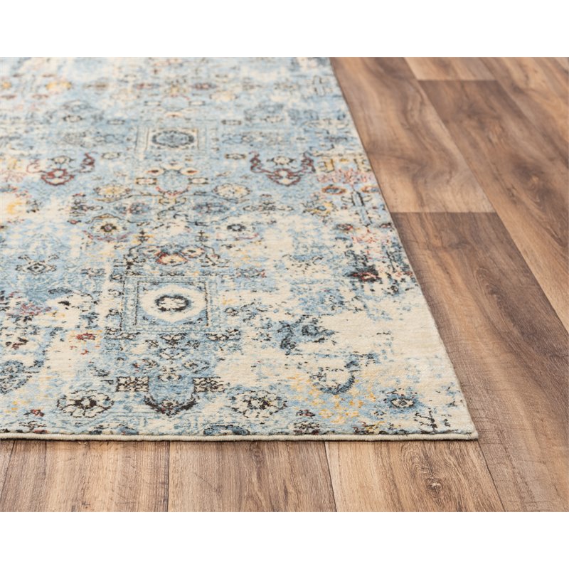 Alora Decor Infinity 9' x 12' Classical Blue/Beige/Ivory Hybrid Area Rug