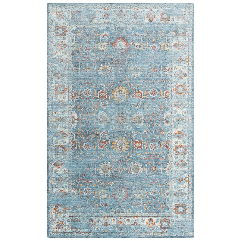 Alora Decor Infinity 5' x 8' Classical Blue/Beige/Ivory Hybrid Area Rug