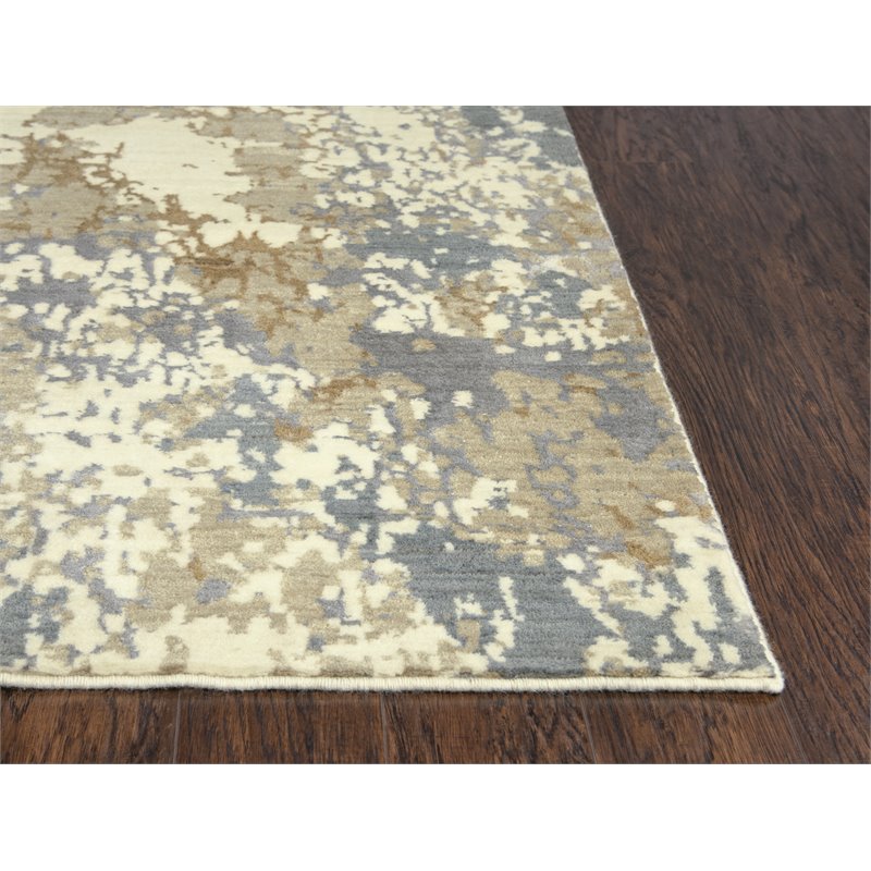 Alora Decor Essential 10' x 13' Abstract Beige/Ivory Hybrid Area Rug
