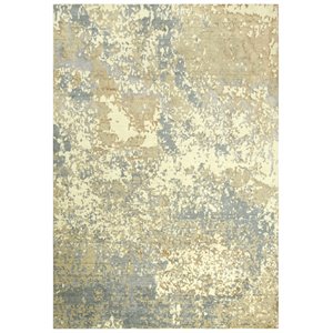 Alora Decor Essential 9' x 12' Abstract Beige/Ivory Hybrid Area Rug