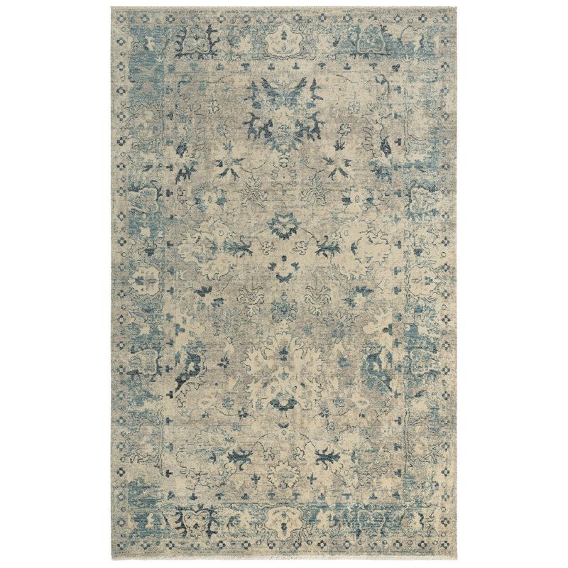Alora Decor Intrepid 8' x 10' Classical Beige/Blue/Ivory Hybrid Area Rug