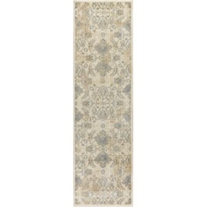 Alora Decor Euphoria 2'6&quot x 10' Lt. Beige/Gray/Rust/Blue Hybrid Area Rug