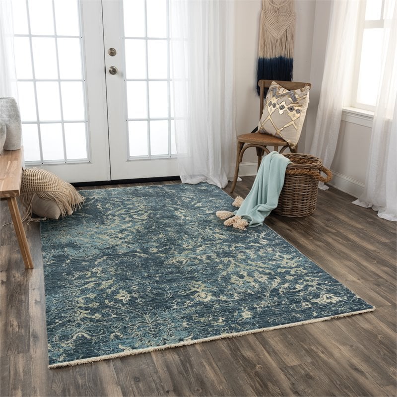 Alora Decor Intrepid 8' x 10' Classical Blue/Gray/Ivory Hybrid Area Rug