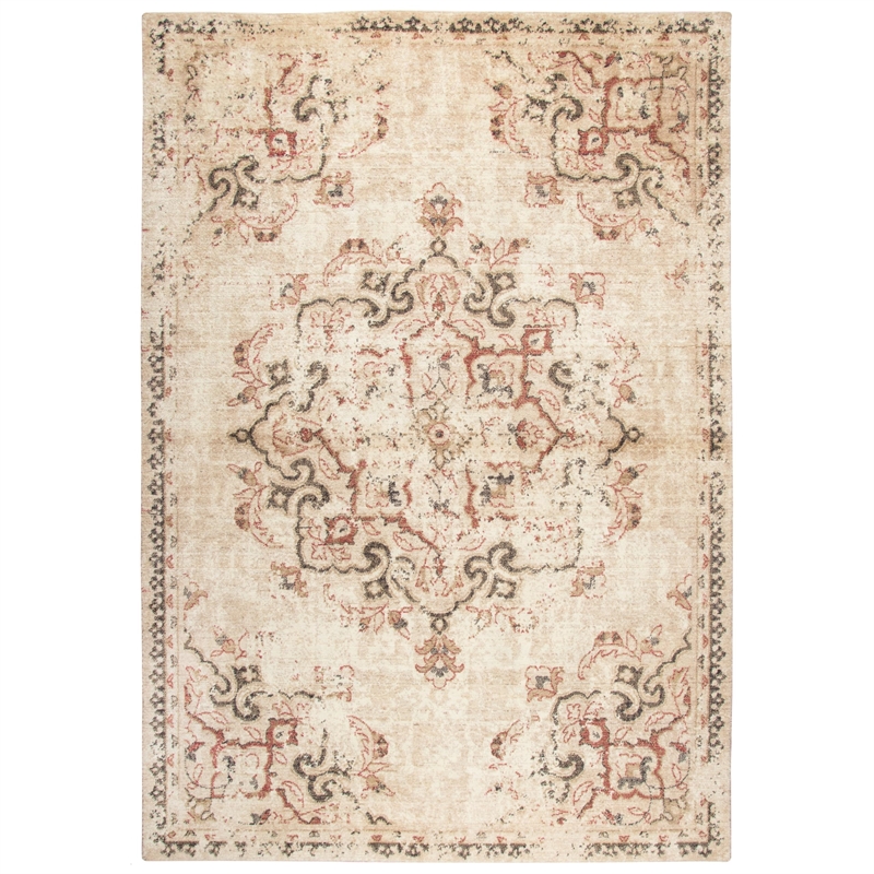 Alora Decor Euphoria 8' x 10' Distress Beige/Gray/Rust/Blue Hybrid Area Rug