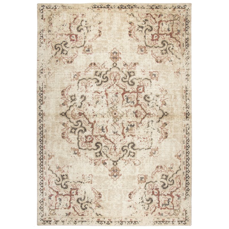 Alora Decor Euphoria 9' x 12' Distress Beige/Gray/Rust/Blue Hybrid Area Rug