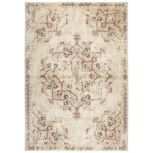 Alora Decor Euphoria 9' x 12' Distress Beige/Gray/Rust/Blue Hybrid Area Rug