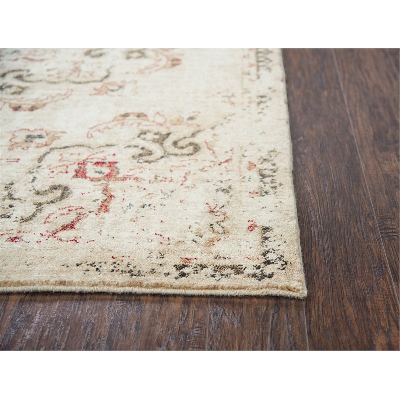Alora Decor Euphoria 3' x 5' Distress Beige/Gray/Rust/Blue Hybrid Area Rug