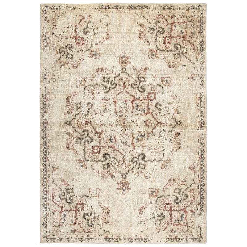 Alora Decor Euphoria 3' x 5' Distress Beige/Gray/Rust/Blue Hybrid Area Rug