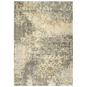 Alora Decor Euphoria 10' x 13' Floral Distress Beige/Gray/Rust/Blue Hybrid Rug