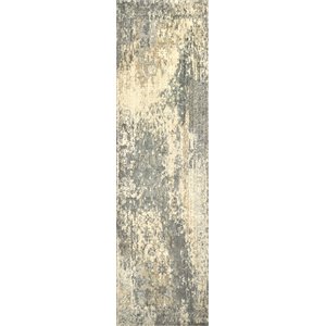 Alora Decor Euphoria 2'6&quot x 8' Floral Distress Beige/Gray/Rust/Blue Hybrid Rug
