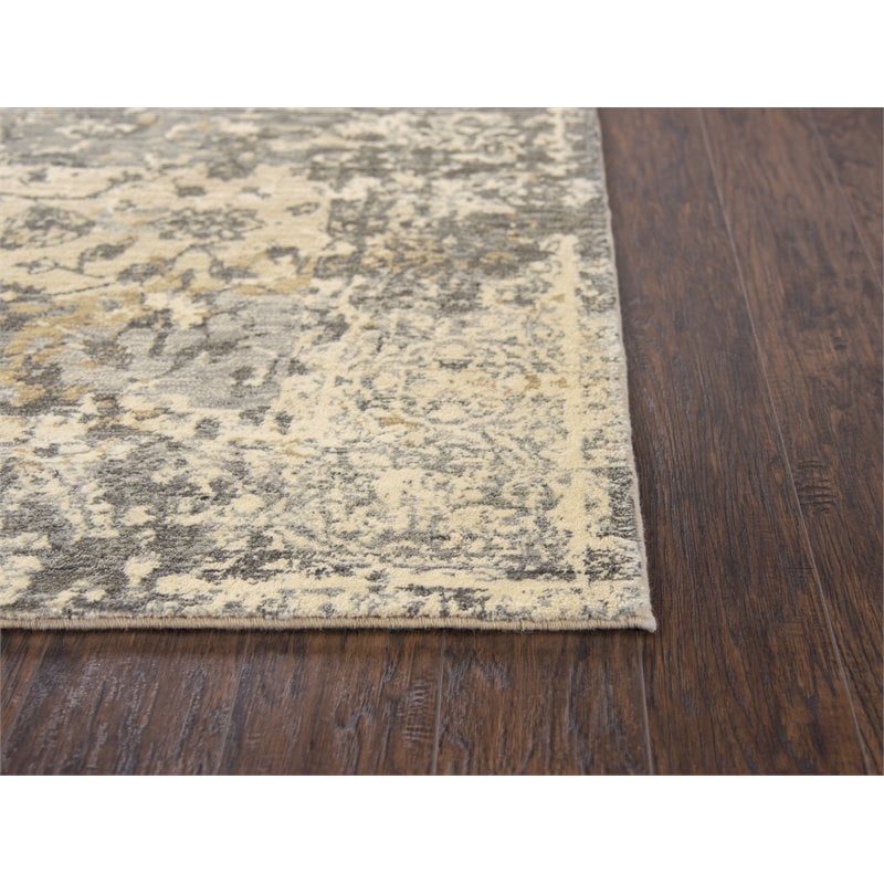 Alora Decor Euphoria 8' x 10' Floral Distress Beige/Gray/Rust/Blue Hybrid Rug