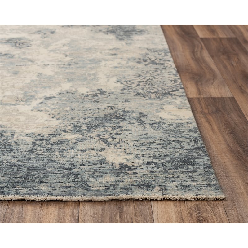 Alora Decor Intrepid 5' x 8' Classical Blue/Gray/Ivory Hybrid Area Rug