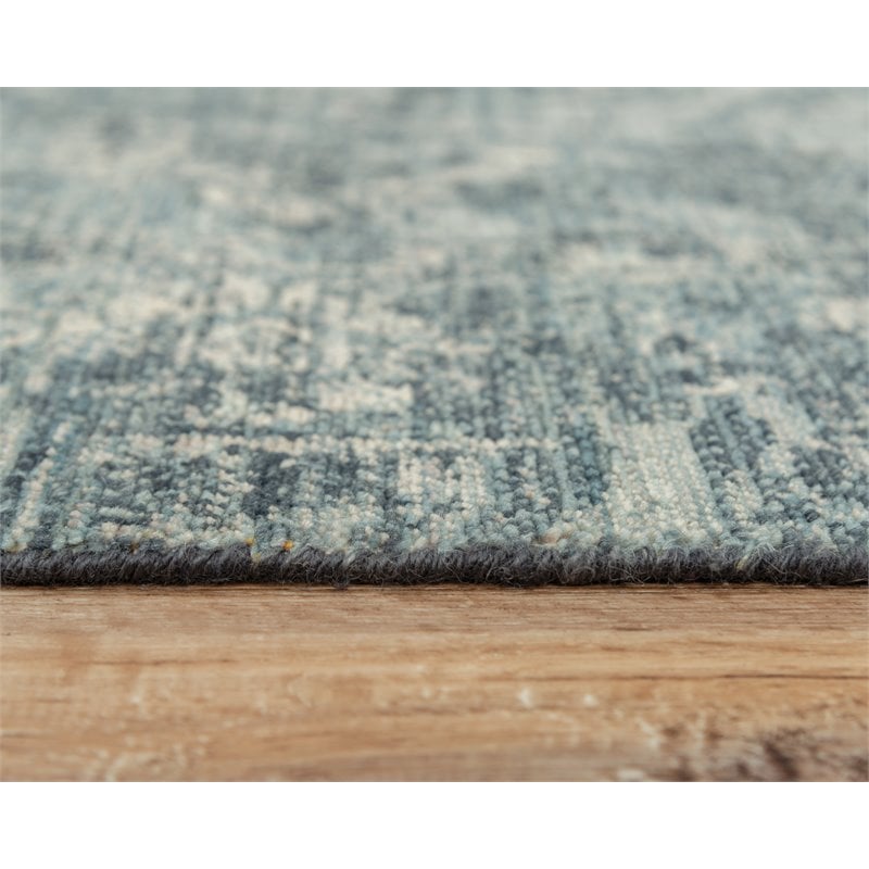 Alora Decor Intrepid 10' x 13' Abstract Blue/Gray/Ivory Hybrid Area Rug
