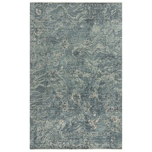 Alora Decor Intrepid 8' x 10' Abstract Blue/Gray/Ivory Hybrid Area Rug