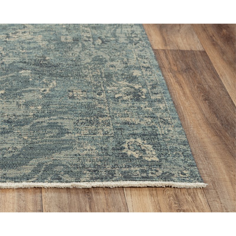Alora Decor Intrepid 5' x 8' Abstract Blue/Gray/Ivory Hybrid Area Rug