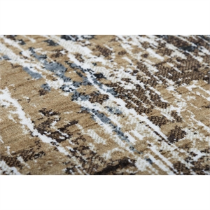 Alora Decor Elect 8' x 10' Brown/Blue/Brown Power-Loomed/Hybrid Area Rug
