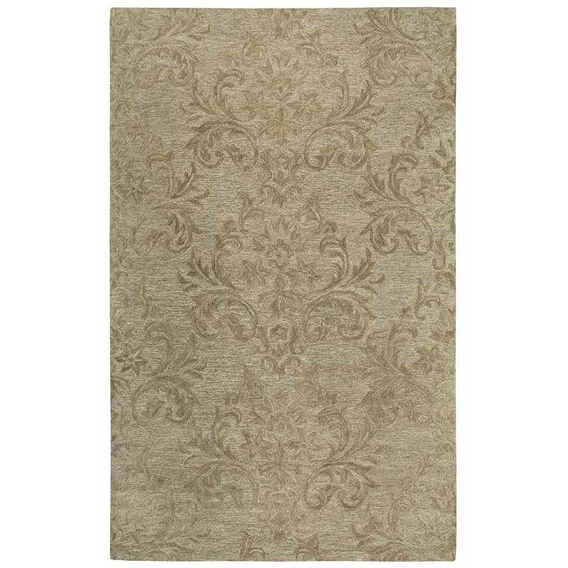 Alora Decor Emerson 5' x 8' Damask Brown/Gray/Rust/Blue Hand-Tufted Area Rug