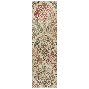 Alora Decor Euphoria 2'6&quot x 8' Beige/Brown/Beige/Brown/Rust Hybrid Area Rug