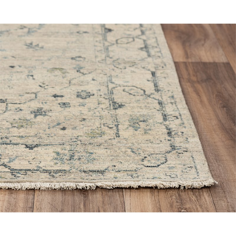 Alora Decor Intrepid 9' x 12' Classical Beige/Green/Ivory/Blue Hybrid Area Rug