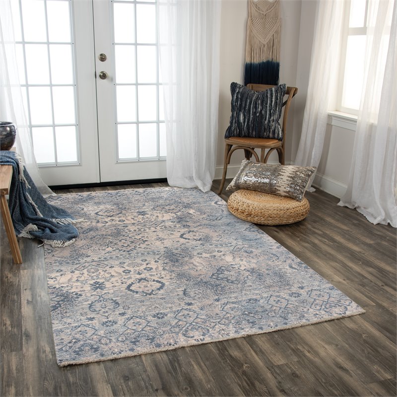Alora Decor Intrepid 10' x 13' Classical Beige/Gray/Blue Hybrid Area Rug