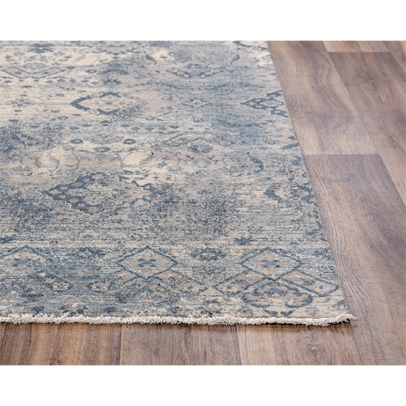 Alora Decor Intrepid 10' x 13' Classical Beige/Gray/Blue Hybrid Area Rug
