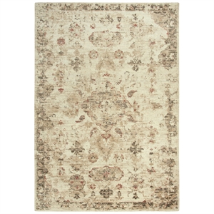 Alora Decor Euphoria 3' x 5' Medallion Distress Beige/Brown/Rust Hybrid Area Rug