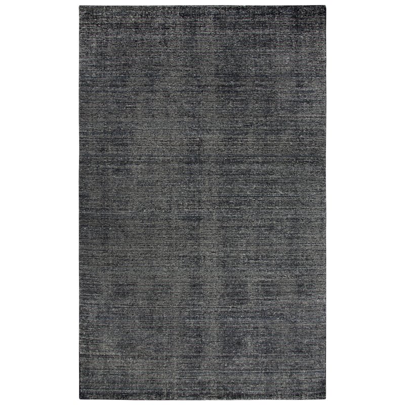 Alora Decor Demure 8' x 10' Solid Black/Charcoal Hand-Loomed Area Rug
