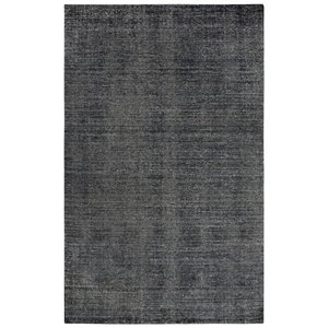 Alora Decor Demure 8' x 10' Solid Black/Charcoal Hand-Loomed Area Rug