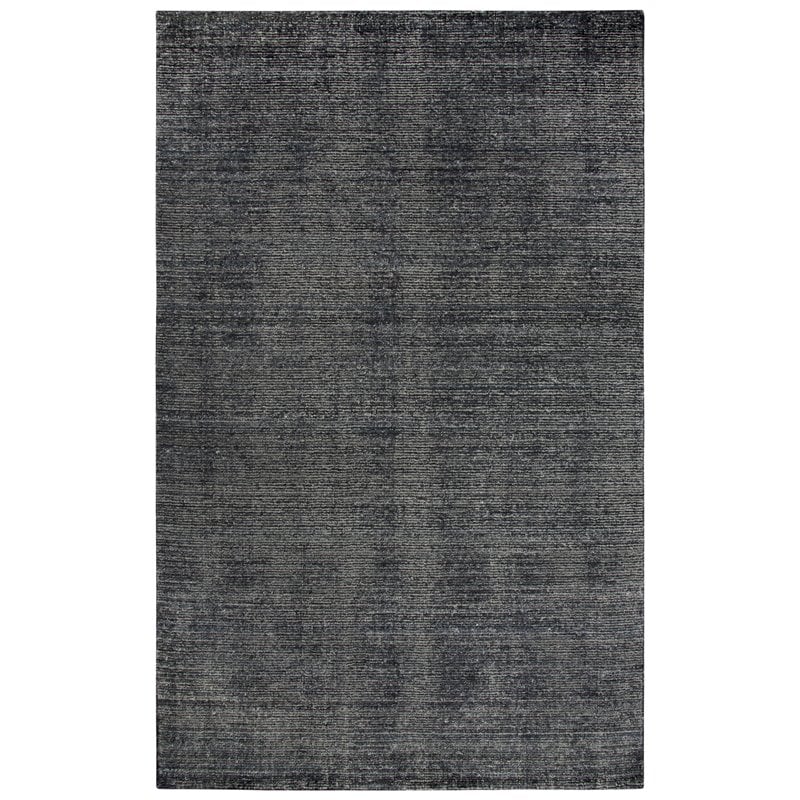 Alora Decor Demure 9' x 12' Solid Black/Charcoal Hand-Loomed Area Rug